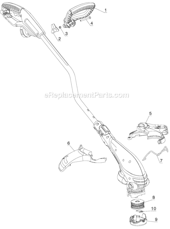 Page A Diagram and Parts List for 74547 Type 1 Black and Decker Trimmer